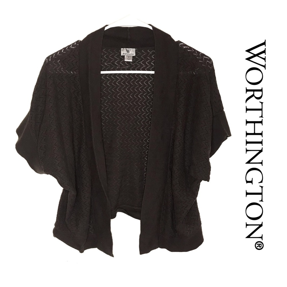 Worthington Chevron Knit Cardigan Sweater